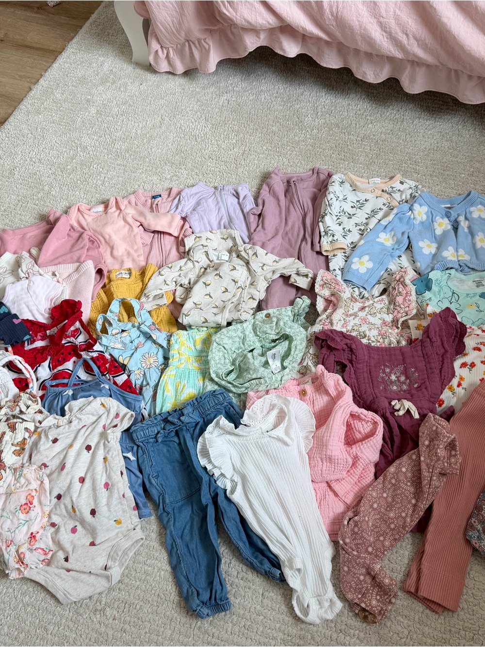 Mixed Baby Girls Clothing Bundle - Pastel & Floral Pieces